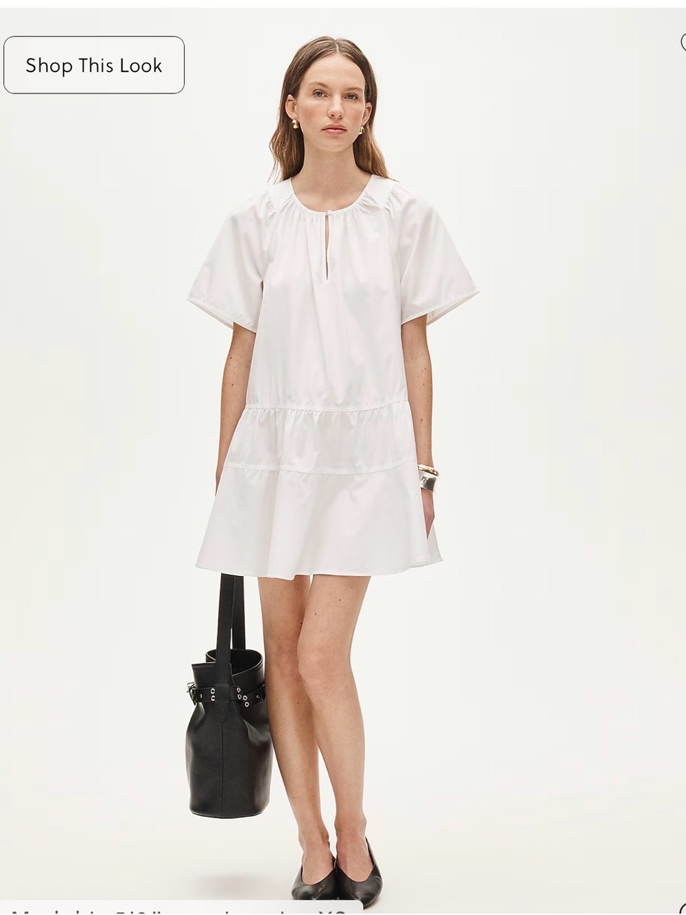 J Crew Tiered popover dress in cotton poplin